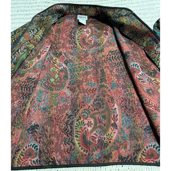 VTG BonWorth Tapestry Blazer Jacket 30422 Womens Small Petite SP Paisley Floral - Picture 6 of 8